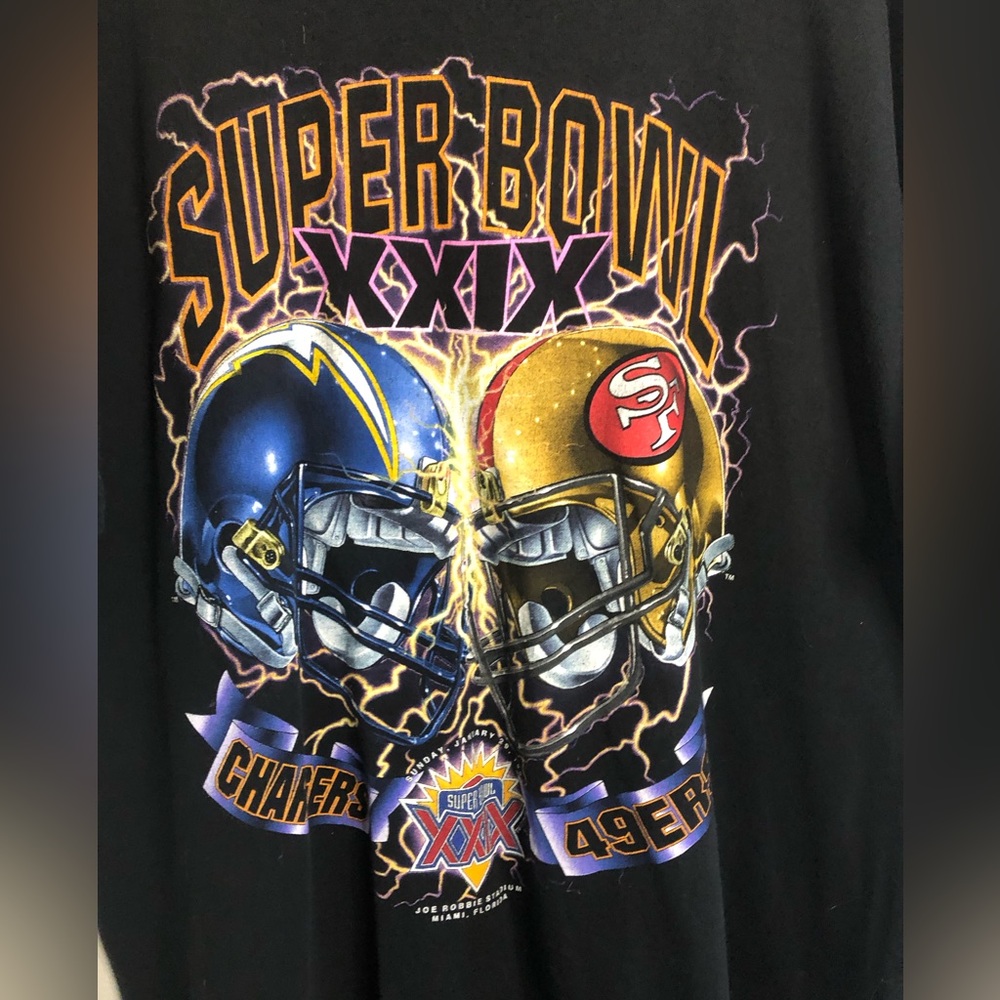 Vintage Super Bowl XXIX San Francisco 49ers Salem T-Shirt XL Chargers NFL Rare - Picture 5 of 7